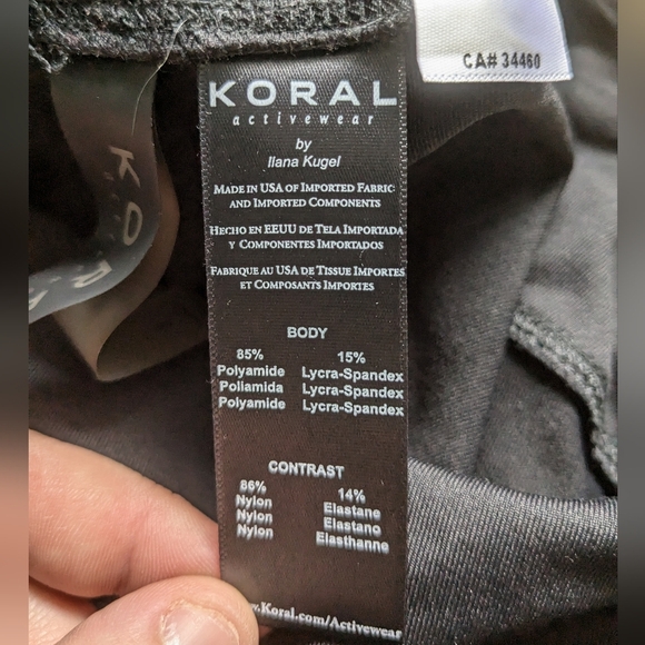 KORAL Black Madr In USA Legging Crop Size Large For Wonen - Picture 5 of 9
